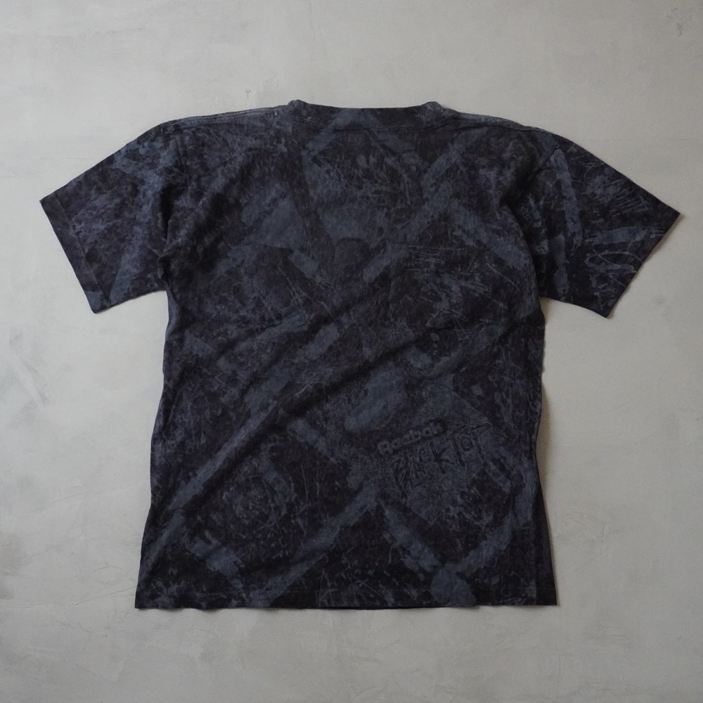Vintage Reebok Blacktop T Shirt Mens Large L Gray Acid Wash All Over Print USA - Picture 4 of 8